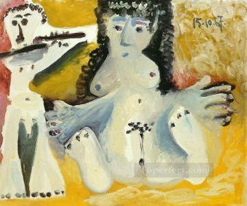 Pablo Picasso Painting - Hombre y mujer desnudos 4 1967 Pablo Picasso